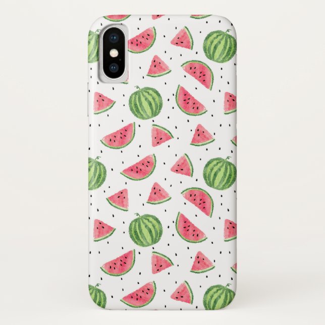 NeonAquarell-Wassermelone-Muster Case-Mate iPhone Hülle (Rückseite)