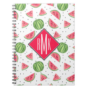 NeonAquarell-Wassermelone-Muster Notizblock