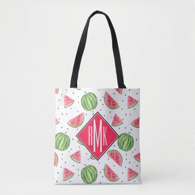NeonAquarell-Wassermelone-Muster Tasche (Vorderseite)