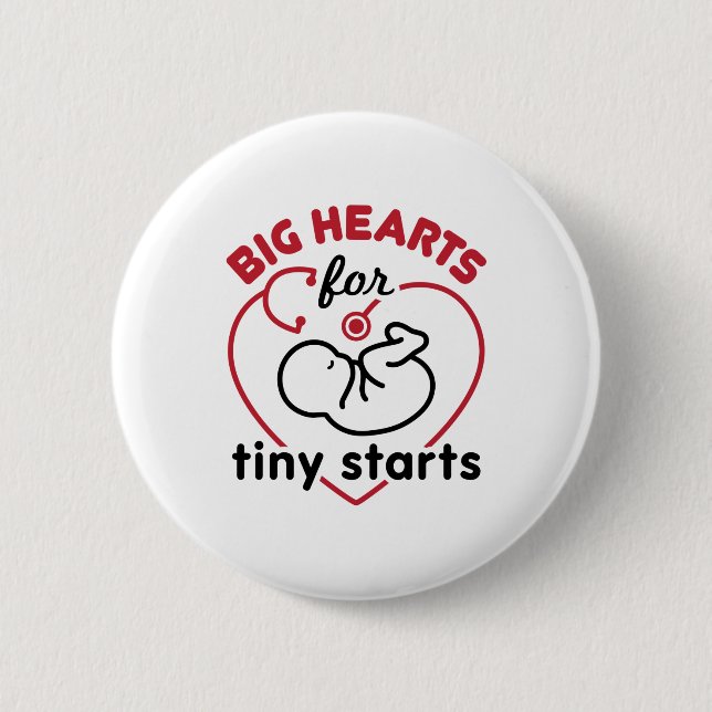 Neonatal NICU Nurse Big Hearts für Tiny Starts Button (Vorderseite)