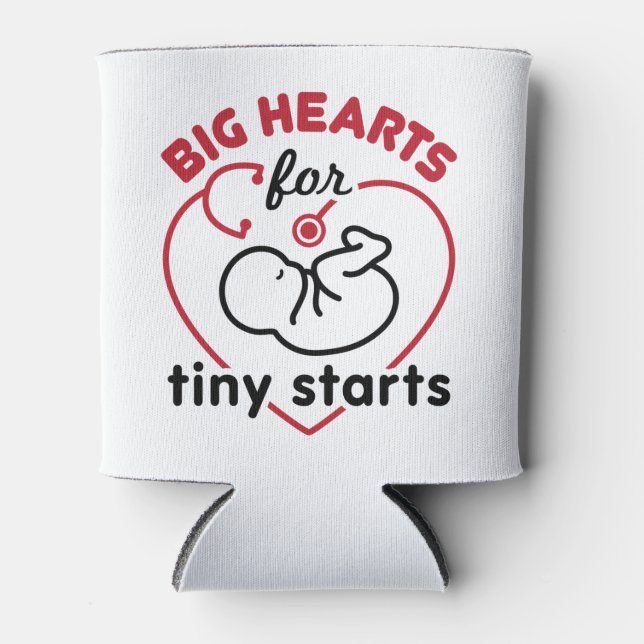 Neonatal NICU Nurse Big Hearts für Tiny Starts Dosenkühler (Vorderseite)
