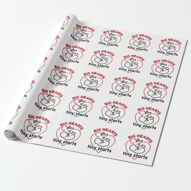 Neonatal NICU Nurse Big Hearts für Tiny Starts Geschenkpapier (Ungerollt)