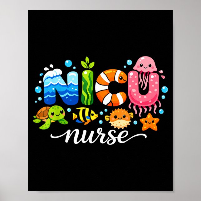 Neonatale Versorgungseinheit niedliche Meereslebew Poster (Vorne)