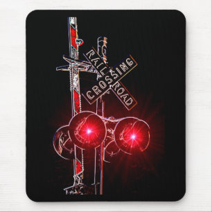 NeonBahnübergang Signal- Mousepad