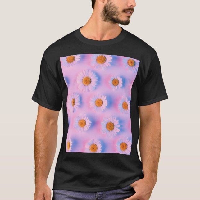 Neonbeleuchtetes Multicolor Chamomile Array. T-Shirt (Vorderseite)
