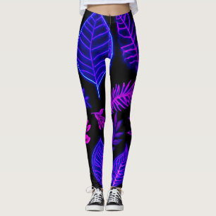 Neonblätter in rosa und violetten Farbtönen Leggings