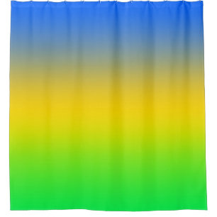 Neonblau, gelb, grüner Farbverlauf, ombre. Duschvorhang