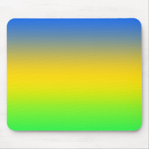 Neonblau, gelb, grüner Farbverlauf, ombre. Mousepad