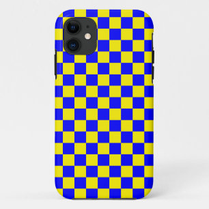 Neonblau-gelb karierte Tafel Vintag Case-Mate iPhone Hülle