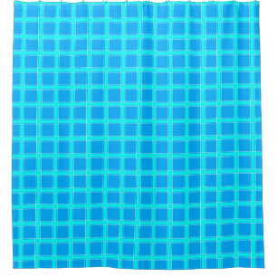 Neonblau-leuchtendes Muster Duschvorhang