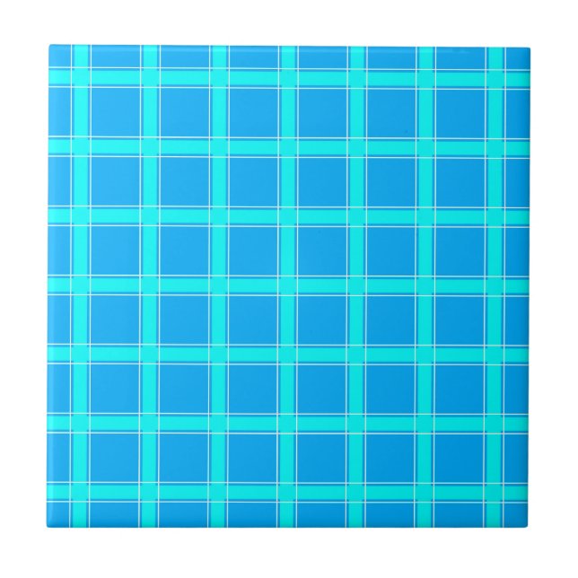 Neonblau-leuchtendes Muster Fliese (Vorderseite)