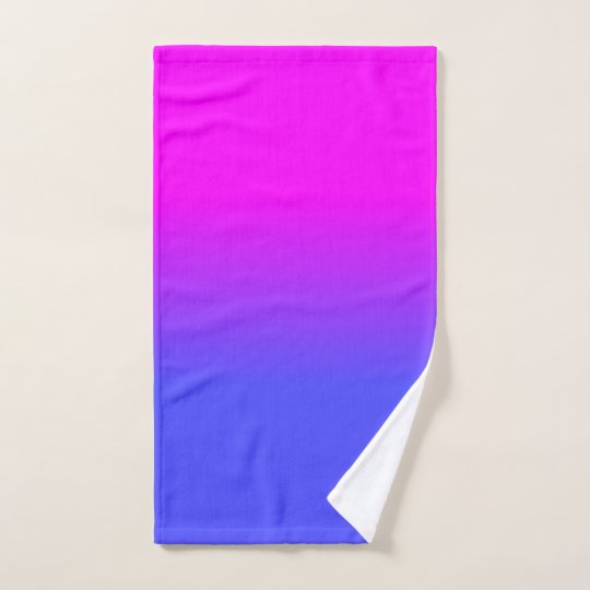 Neonblau Und Pink Ombre Schatten Farbe Verblassen Handtuch Zazzle Ch