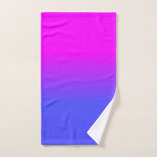Neonblau und Pink Ombré Schatten-Farbe verblassen Handtuch (Handtuch)