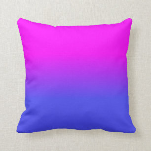 Neonblau und Pink Ombré Schatten-Farbe verblassen Kissen