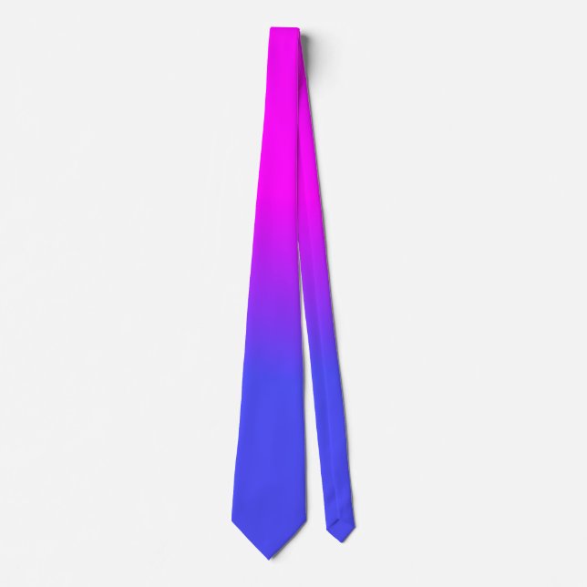 Neonblau und Pink Ombré Schatten-Farbe verblassen Krawatte (Vorderseite)