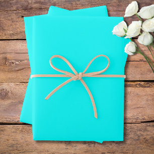 Neonblau, Uni-Farbe Klassisch Elegant Geschenkpapier Set