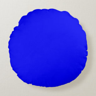 Neonblau Vollton Rundes Kissen