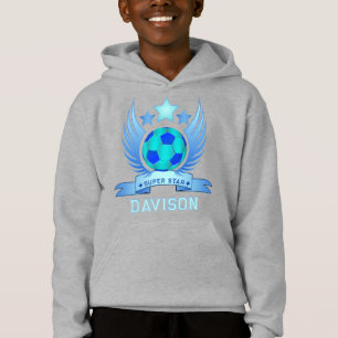 Neonblaue Fußball Coole Sportgeschenke für Junge Hoodie