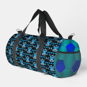 Neonblauer Fußball Coole individuelle Geschenke Duffle Bag