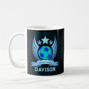 Neonblauer Fußball   Coole individuelle Geschenke  Kaffeetasse