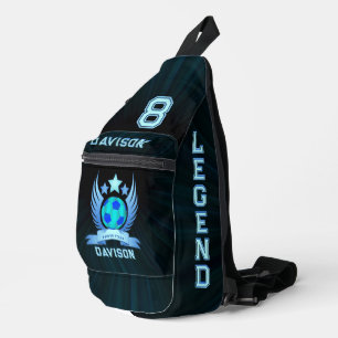 Neonblauer Fußball Coole Sportgeschenke für Jung Crossbody Bag