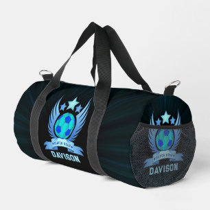 Neonblauer Fußball Coole Sportgeschenke für Jung Duffle Bag