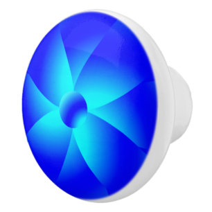 Neonblaues Blumen-Wasserfarbenmotiv Keramikknauf