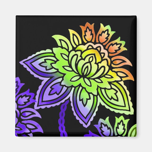 Neonblumen Magnet (Vorne)