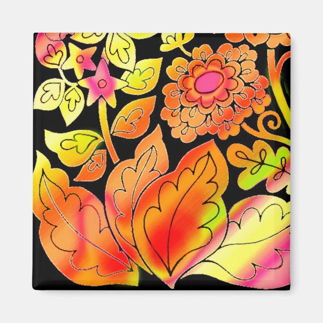 Neonblumen Magnet (Vorne)