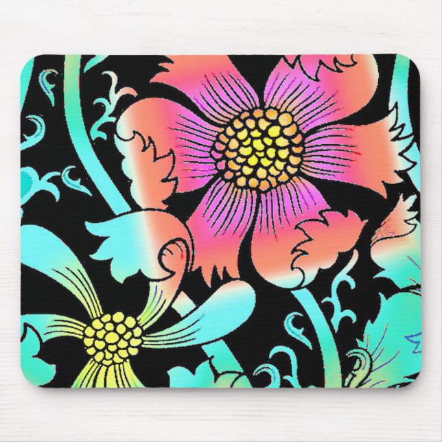 Neonblumen Mousepad (Vorne)