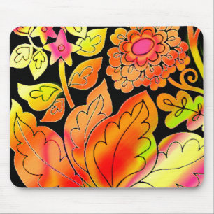 Neonblumen Mousepad