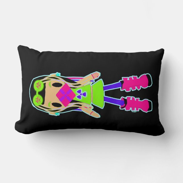 NeonCyber Goth Lumbar-Kissen Lendenkissen (Vorderseite)