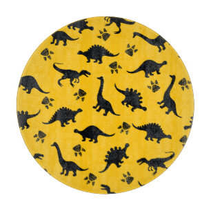 Neondinosaurier, urbanes Grunge-Muster Schneidebrett