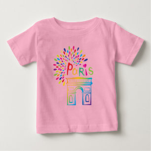 Neonentwurf Paris Frankreich   der Arc de Triomphe Baby T-shirt