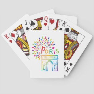Neonentwurf Paris Frankreich   der Arc de Triomphe Spielkarten
