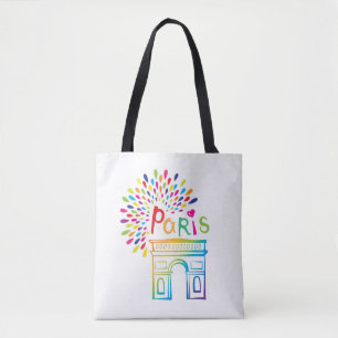 Neonentwurf Paris Frankreich der Arc de Triomphe Tasche