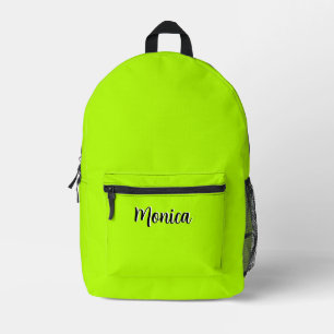 Neoner Limoner und schwarzer 3D Personalisierter N Bedruckter Rucksack