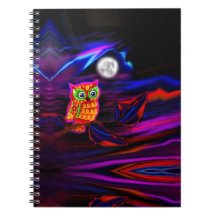 Neoneulen-Gewitter-Blitz-Notizbuch