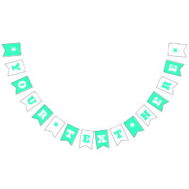 Neonfarben Aquamarin und weiß | Anpassen Wimpelkette