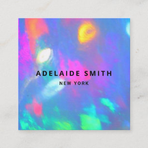 ・ Neonfarben Gemstone opal Foto Quadratische Visitenkarte