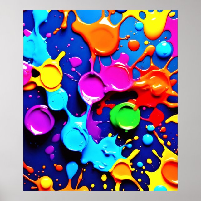 Neonfarben in Abstrakter Kunst Poster (Vorne)