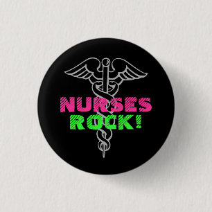 Neonfarben Krankenschwester-Felsen Pinback Knopf- Button