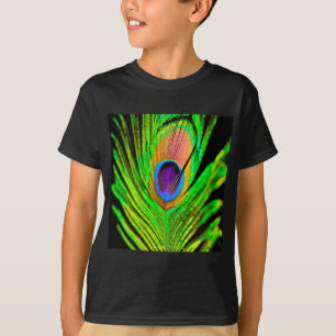 Neonfarben Pfauenfeder T-Shirt