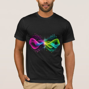 Neonfarbene abstrakte Netzwerk-Wellen T-Shirt