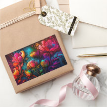 Neonfarbene Blume, buntes Bouquet, Tintenpatronen,