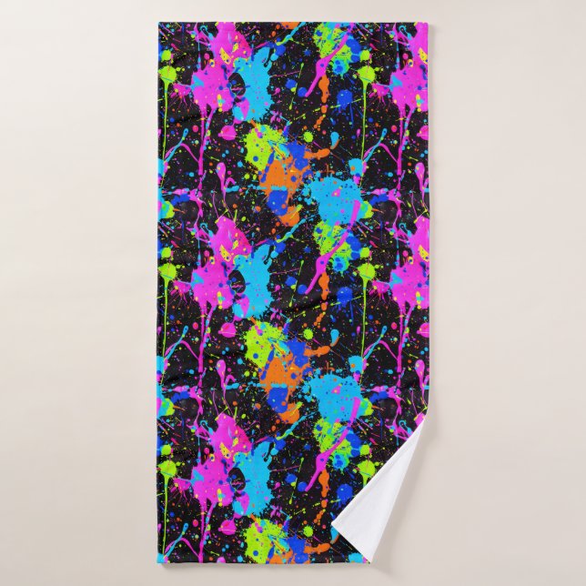 Neonfarbene Muster Badehandtuch (Badehandtuch)