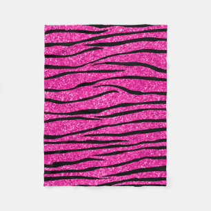 Neonfarbener Glitzer Zebrastreifen Fleecedecke