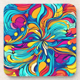 Neonfarbenes Abstraktes Muster Getränkeuntersetzer