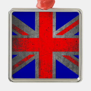 Neonflaggenschmuck des Vereinigten Königreichs Silbernes Ornament