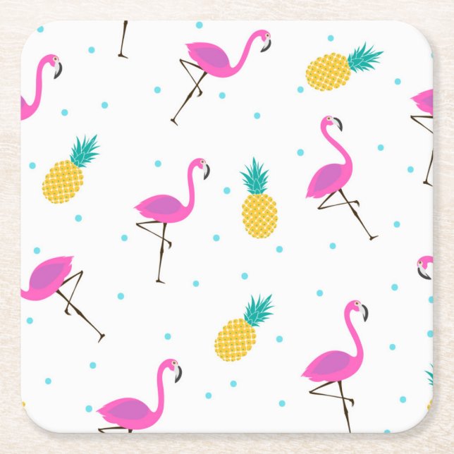 Neonflamingos 2 2 rechteckiger pappuntersetzer (Vorderseite)